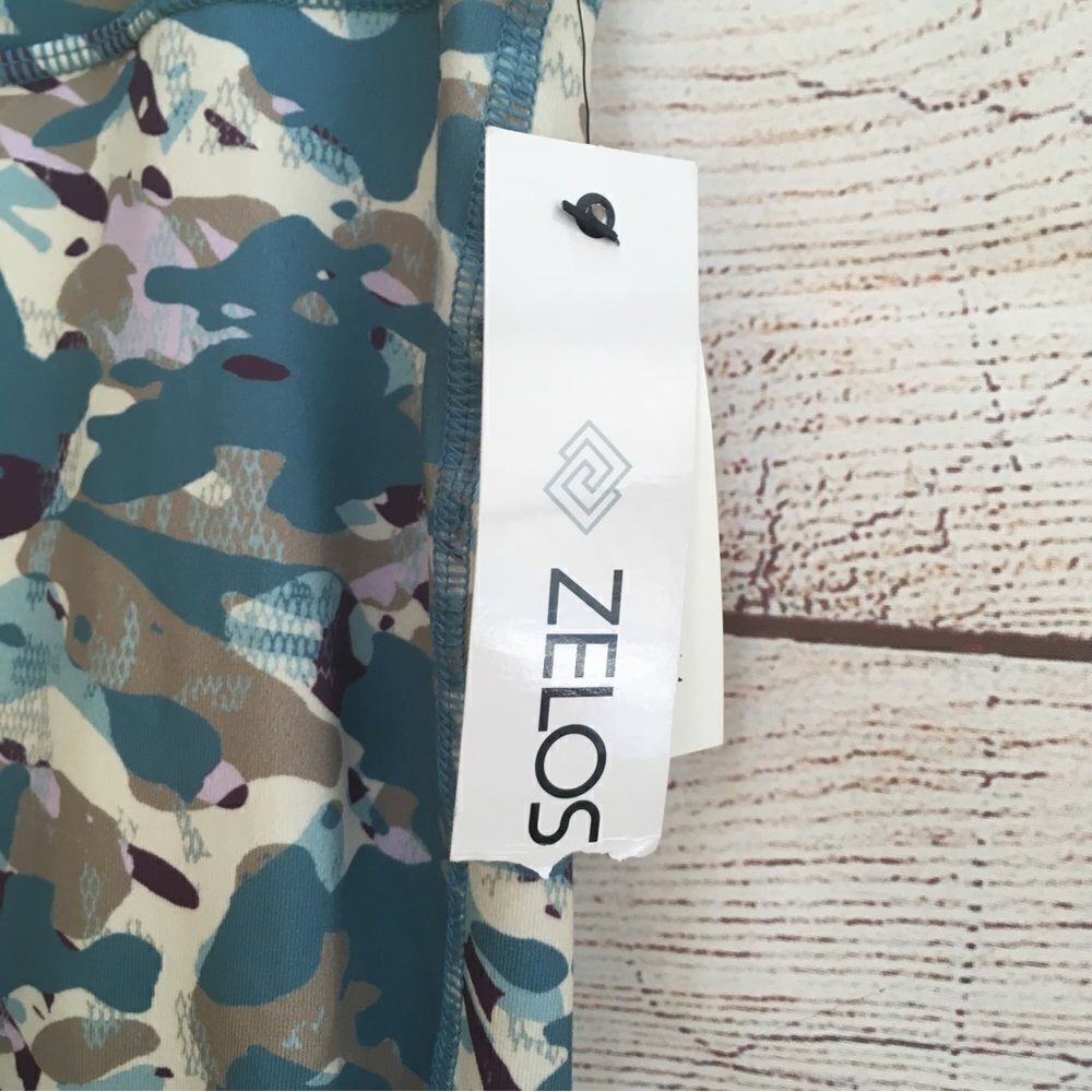 NEW WITH TAGS ZELOS HIGH RISE LEGGINGS IN TURQUOISE CAMO‎ - Picture 4 of 8